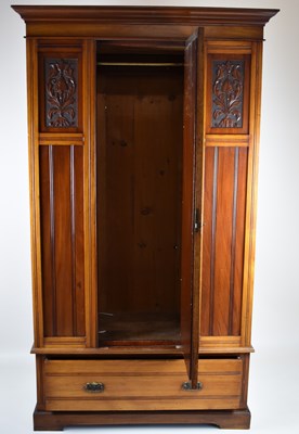 Lot 11 - A Victorian mahogany wardrobe with single...