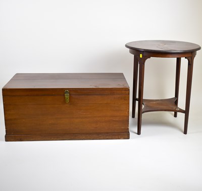 Lot 60 - A mahogany bedding chest with brass clasp and...