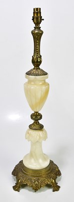 Lot 1620 - A decorative alabaster and gilt metal table...