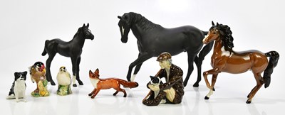 Lot 2254 - BESWICK; three models of horses, together with...