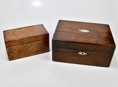 Lot 1364 - A Victorian rosewood work box with mother of...