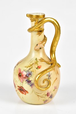Lot 2054 - ROYAL WORCESTER; a blush ivory ewer with...