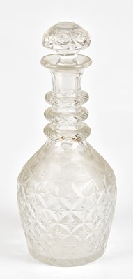 Lot 380 - A large 19th century cut glass decanter,...