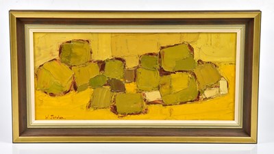 Lot 6300 - W. JORDAN; oil on panel, 'Apples', 21.5 x 47cm,...
