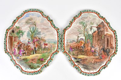 Lot 2028 - A pair of 19th century hand painted French...