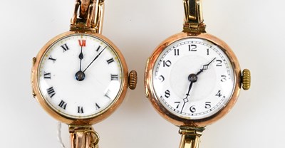 Lot 2938 - Two 9ct gold lady's wristwatches, to include...