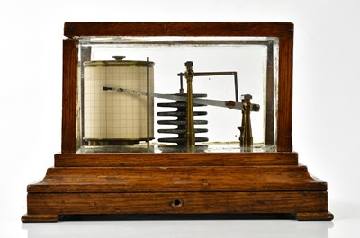 Lot 1556 - NEGRETTI & ZAMBRA; an oak cased barograph, 18...