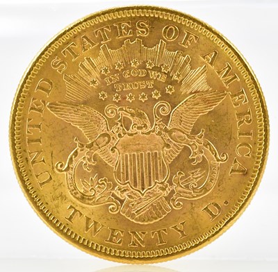 Lot 3063 - An 1875 gold $20 coin, diameter 32mm, approx...
