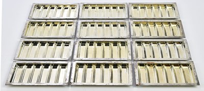 Lot 1413 - Twelve vintage chrome plated chocolate moulds,...