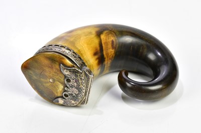 Lot 1409 - A 19th century Scottish horn snuff mull with...