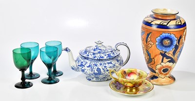 Lot 2118 - N BRUNT FOR AYNSLEY; a hand painted and...