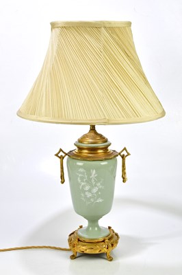 Lot 2004 - A late 19th century pâte-sur-pâte table lamp...