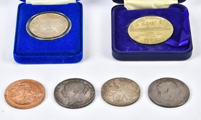 Lot 3211 - A small collection of assorted coins including...