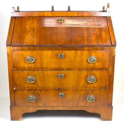 Lot 35 - A Regency and later mahogany fall-front bureau...
