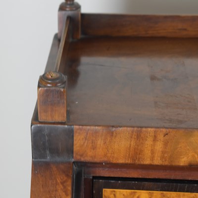 Lot 35 - A Regency and later mahogany fall-front bureau...