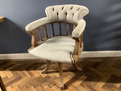Lot 2477 - A 1920s oak framed captain's office chair,...