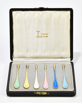 Lot 2245 - A cased set of six sterling silver and...