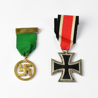 Lot 467 - An Iron Cross 2nd class with ribbon and a Boy...