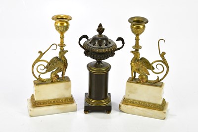 Lot 1548 - A pair of early 20th century gilt bronze and...