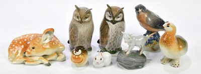Lot 2188 - ROYAL COPENHAGEN; four models of birds,...
