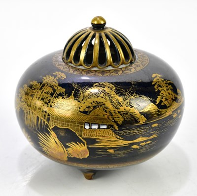 Lot 1172 - A Japanese koro and cover decorated in gilt...