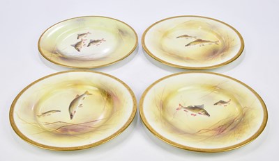 Lot 2224 - A. PERRY FOR ROYAL DOULTON; four hand painted...