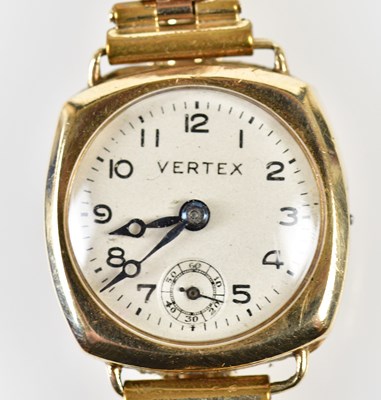 Lot 2906 - VERTEX; a lady's 9ct gold wristwatch, the dial...