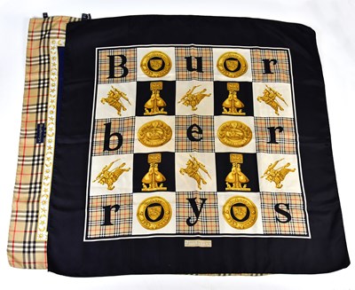 Lot 982 - BURBERRY; a 100% silk black, cream and Nova...
