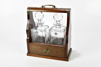 Lot 1447 - A modern oak cased Edinburgh Crystal tantalus,...