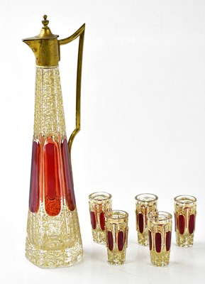 Lot 5538 - A 19th century Bohemian six piece drinking set,...