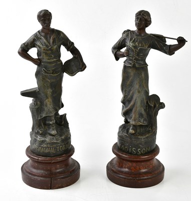 Lot 5159 - A pair of early 20th century bronzed spelter...