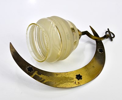 Lot 1618 - A 1950s hanging crescent moon ceiling lamp...