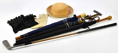 Lot 1494 - A silver topped walking stick with bamboo...