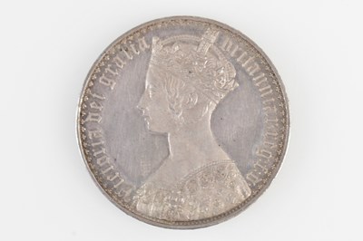Lot 3073 - VICTORIA; a 'Gothic type' silver crown,...