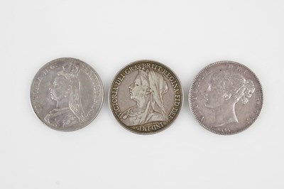 Lot 3179 - VICTORIA; three silver crowns comprising...