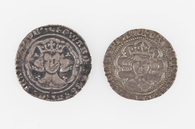 Lot 3175 - EDWARD III; two silver groats, diameter 25mm.