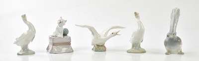Lot 2195 - LLADRO; a group of animal figures comprising...