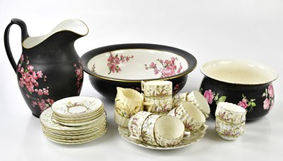Lot 2104 - CARLTON WARE; a three-piece wash set with...