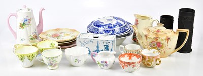 Lot 2105 - SHELLEY; a coffee pot, milk jug and sugar bowl...