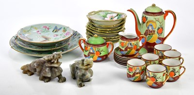 Lot 1177 - A Japanese Samuri china Satsuma tea/coffee...