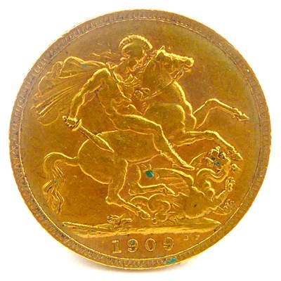 Lot 766 - An Edward VII sovereign, 1909, George and...