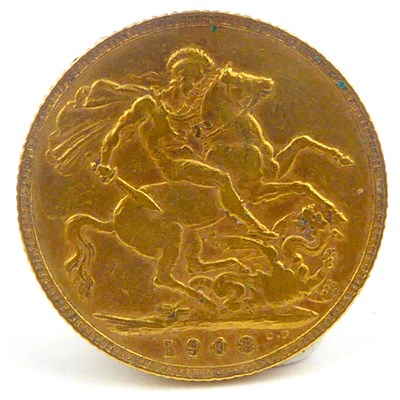Lot 765 - An Edward VII sovereign, 1908, George and...