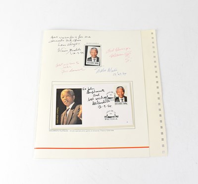 Lot 614 - NELSON MANDELA; a first day cover multi-signed...