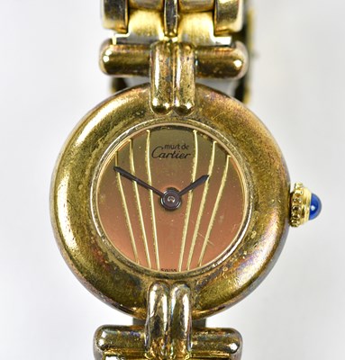 Lot 2924 - CARTIER; a Must de Cartier vermeil quartz...