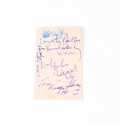 Lot 631 - THE BEATLES; a torn page from an autograph...