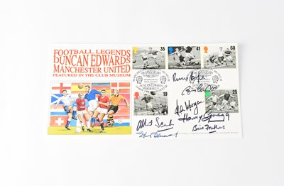 Lot 581 - MANCHESTER UNITED; a first day cover signed...