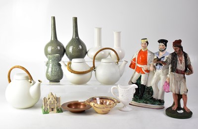 Lot 270 - Three Finnish 'Arabian' teapots with woven handles