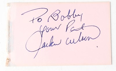 Lot 137 - JACKIE WILSON; a small page torn from an...