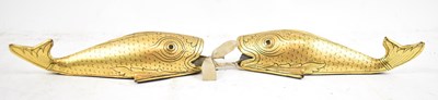 Lot 630 - A pair of Japanese gilt lacquered fish, both...