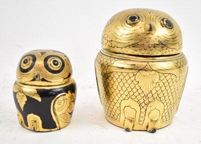 Lot 610A - Two Japanese gilt lacquered pots and covers...